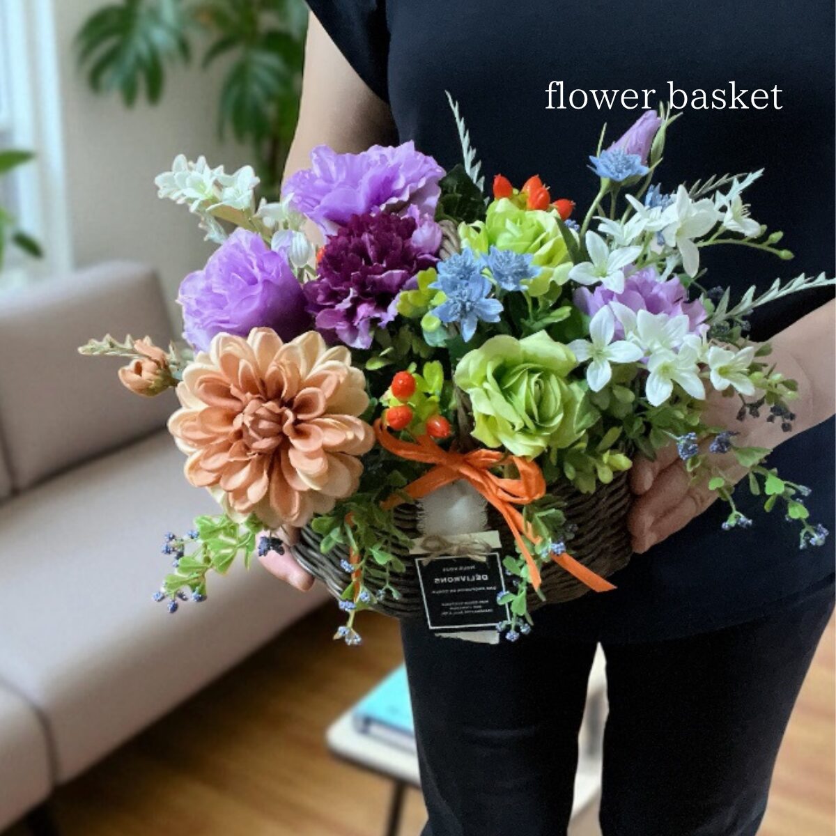フラワーバスケット(オレンジパープル系) - 画像 (6)