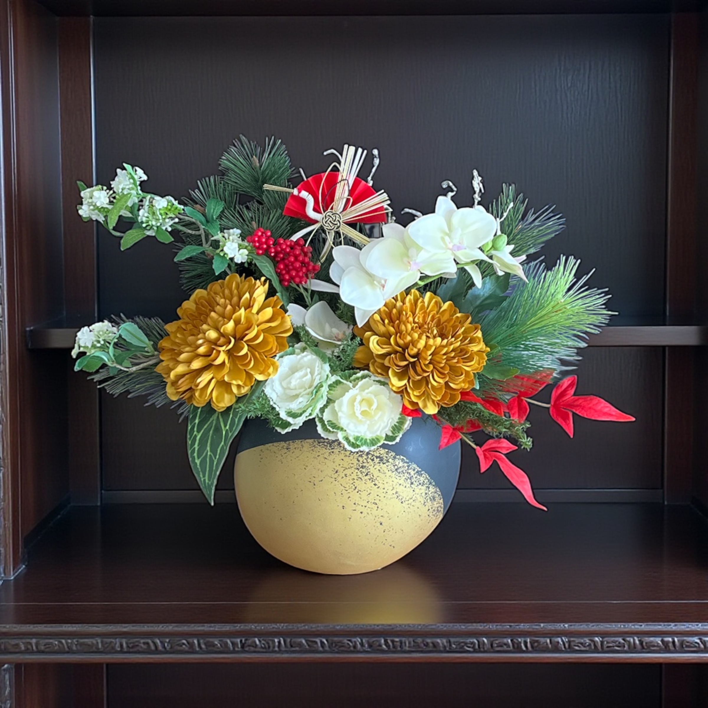 お正月アレンジメント(胡蝶蘭) - 画像 (5)