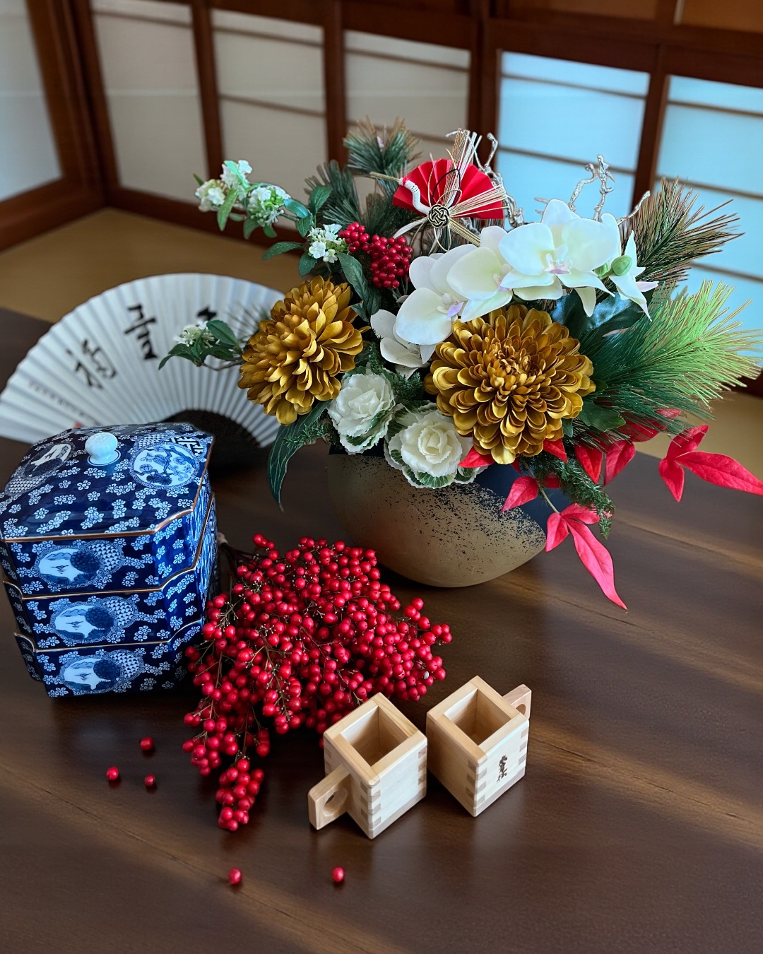 お正月花 アーティフィシャルのアレンジで格上げ　飾り方